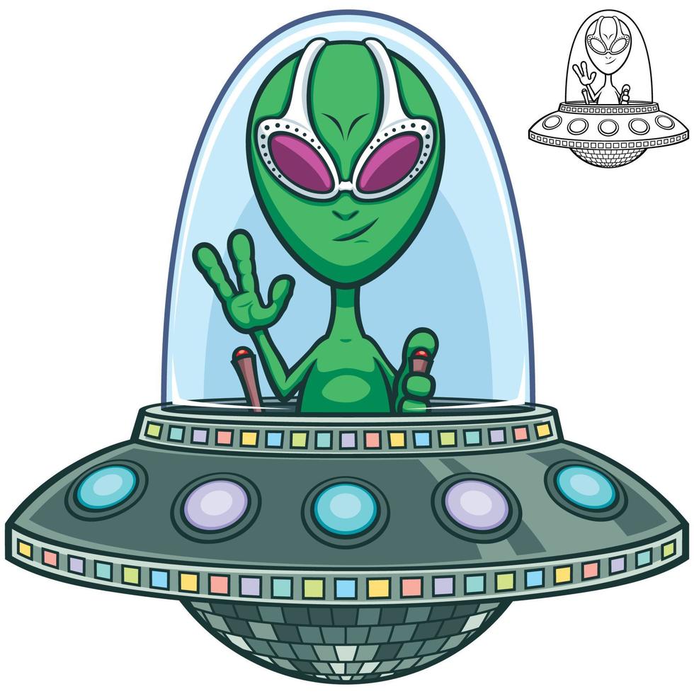 Alien Flying Saucer vector