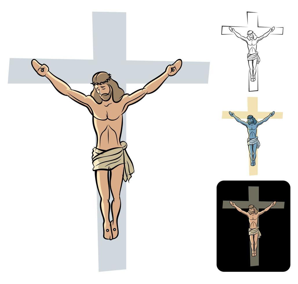 jesus crucifijo simbolo vector