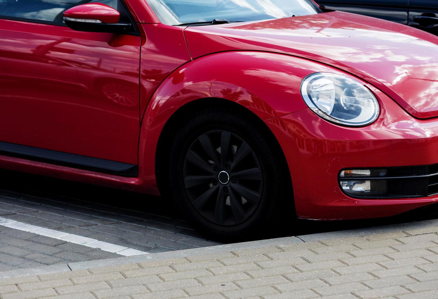Minsk, Belarus, December 2022 - classic red mini car photo