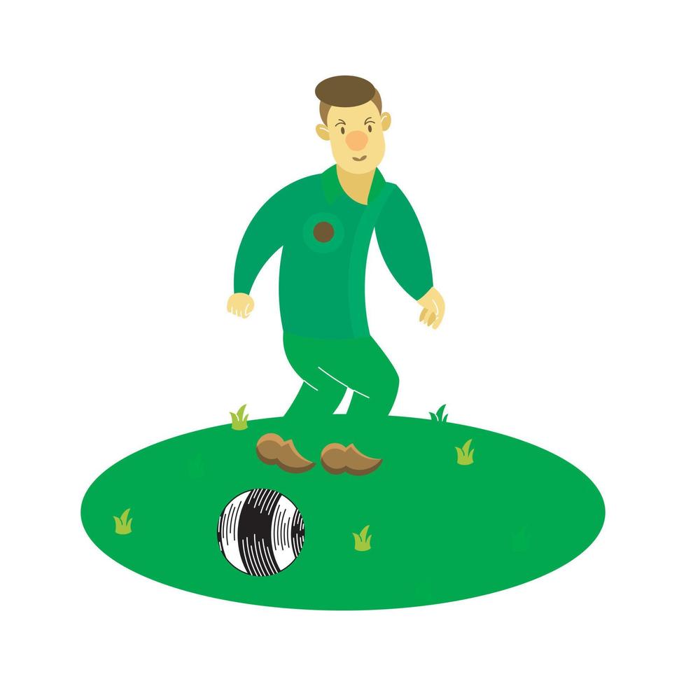 a football player prepares to face an incoming ball vector