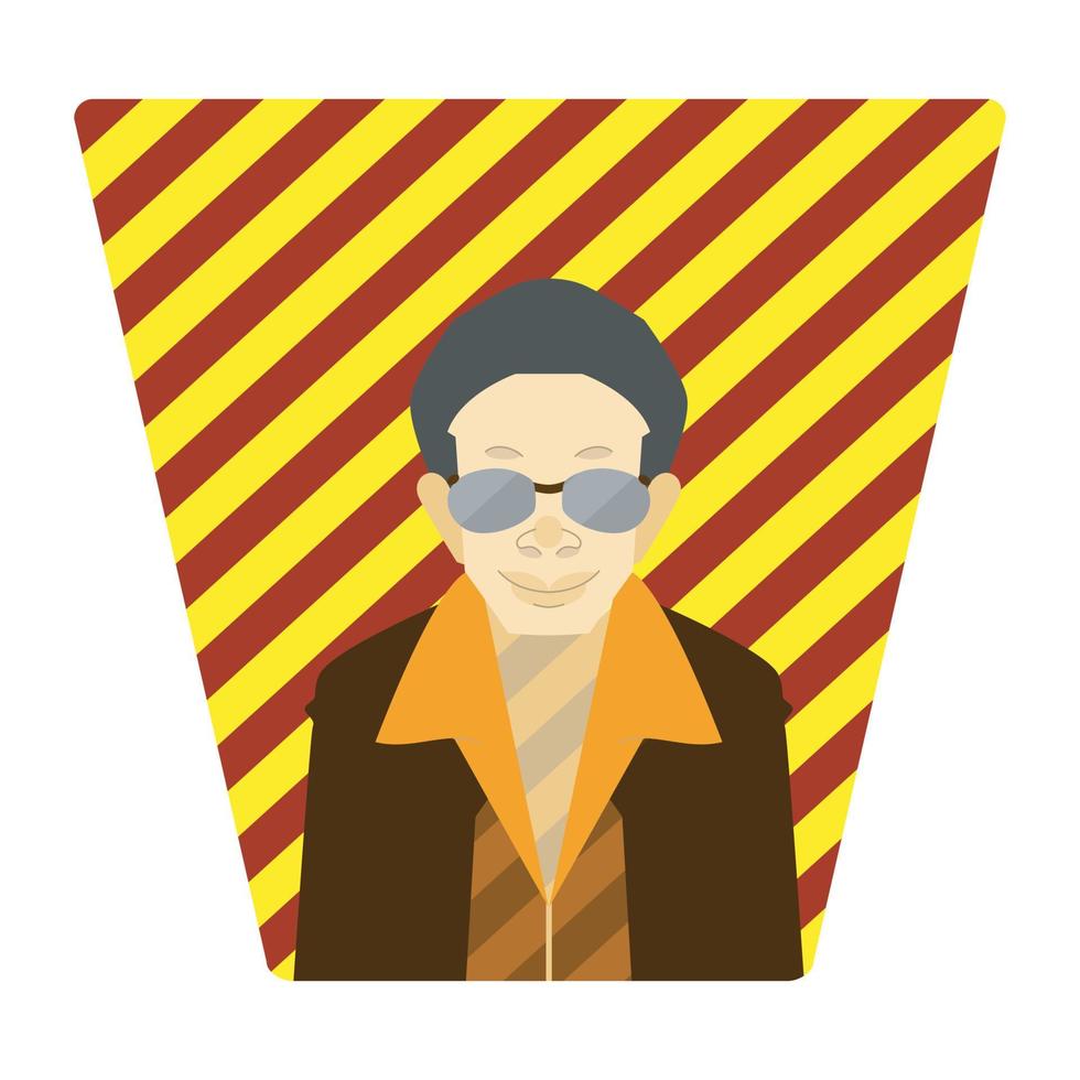 a mysterious and trendy bespectacled man vector