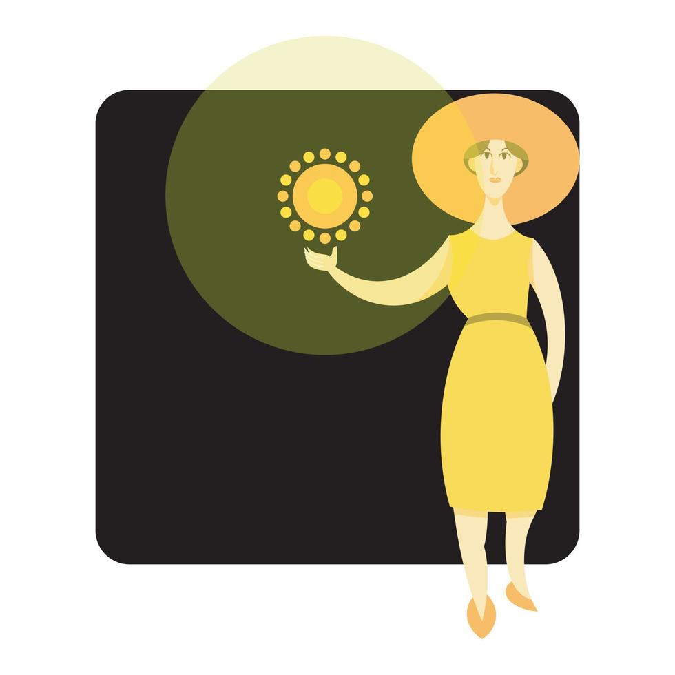 the ball of light in the lady's hand vector