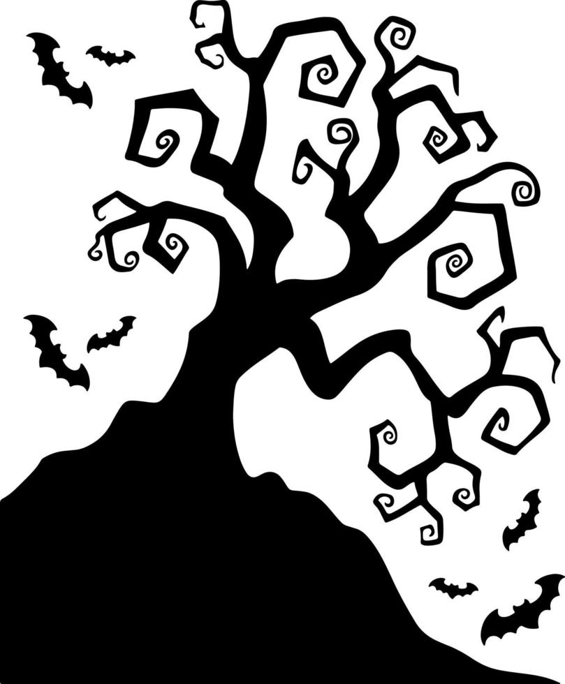 Tree silhouette vector for the website, for printing. Vector graphics.