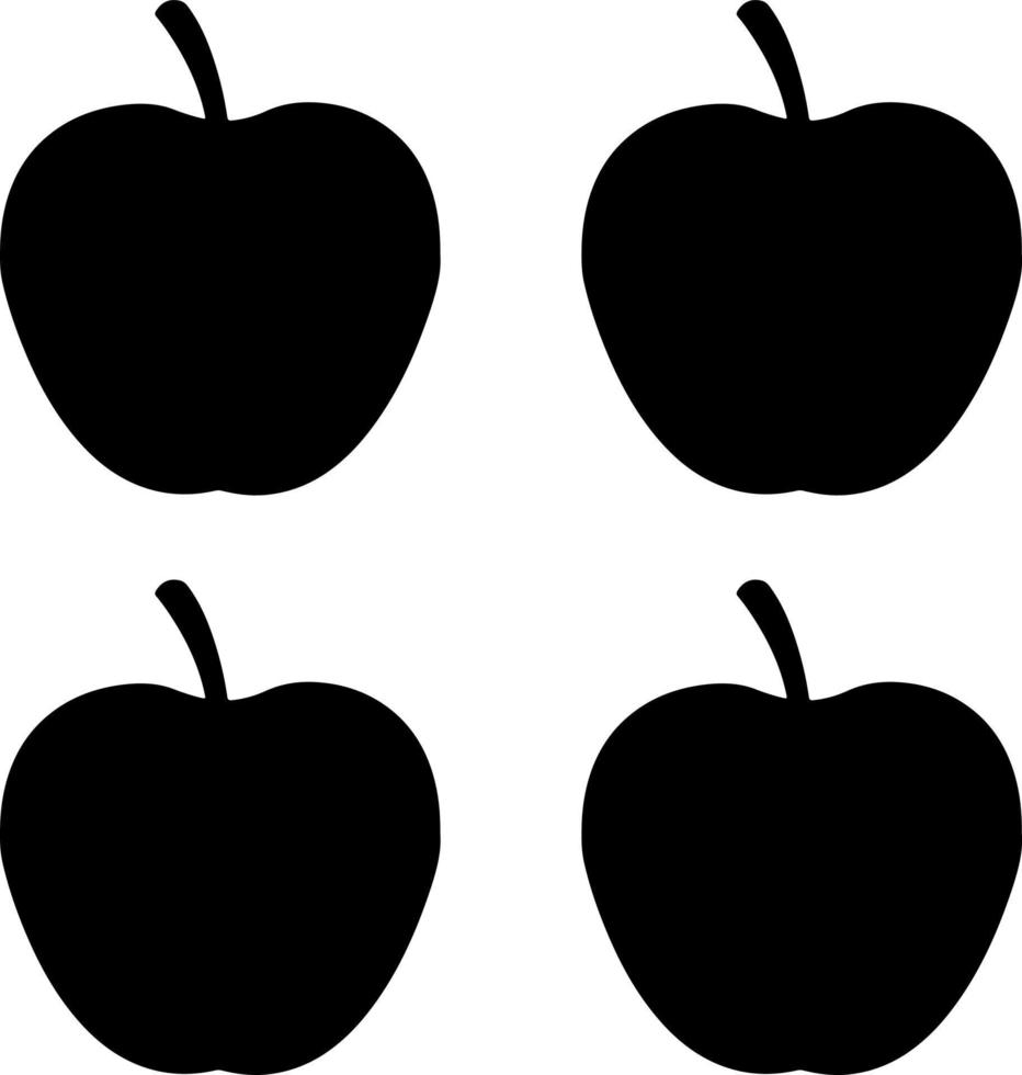 Apple fruit with black colors vector