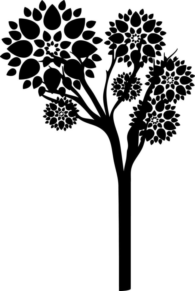 vector de silueta de árbol para el sitio web, para imprimir. gráficos vectoriales