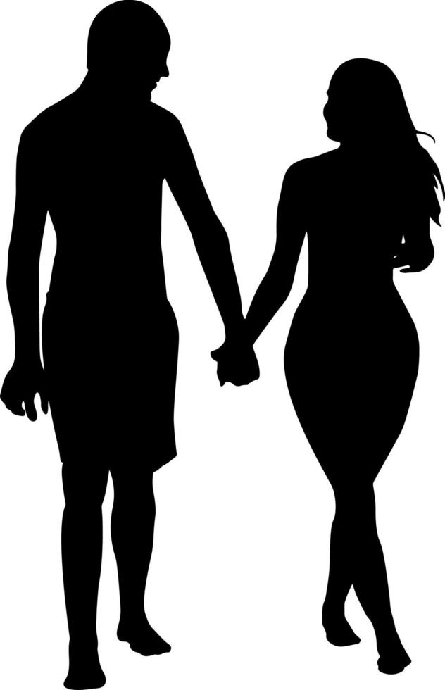 parejas de siluetas en blanco y negro. amantes, beso. día de San Valentín.  ilustración vectorial para sitio web, impresión 15269497 Vector en Vecteezy