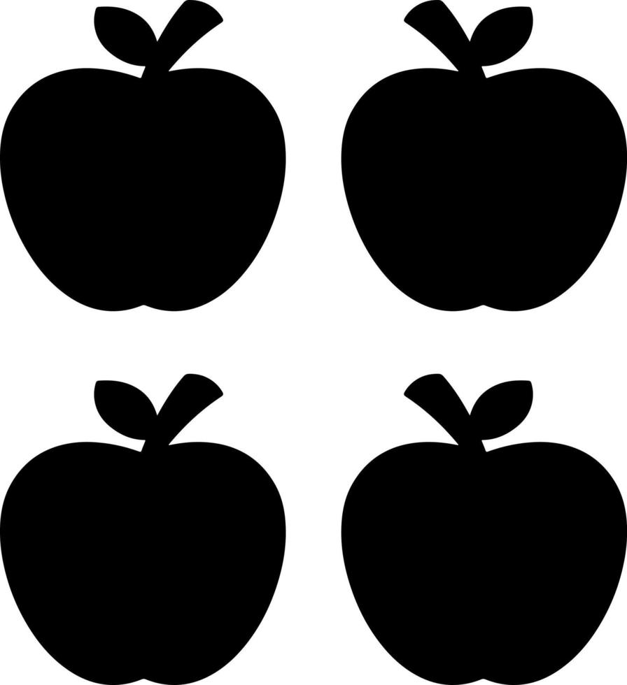 Apple fruit with black colors vector