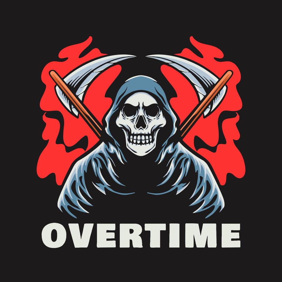 Grim Reaper With Axe Vector Illustration