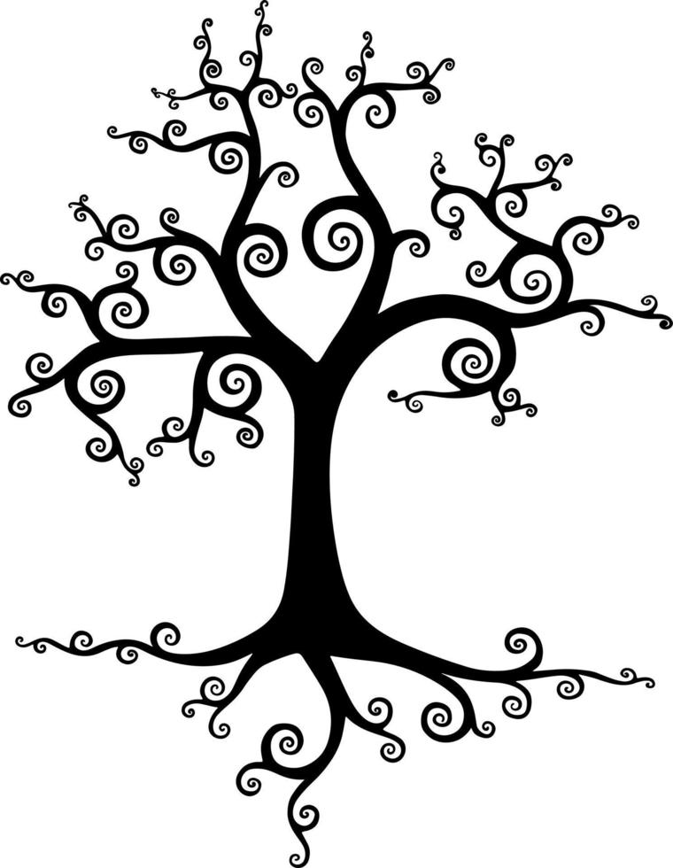 vector de silueta de árbol para el sitio web, para imprimir. gráficos vectoriales