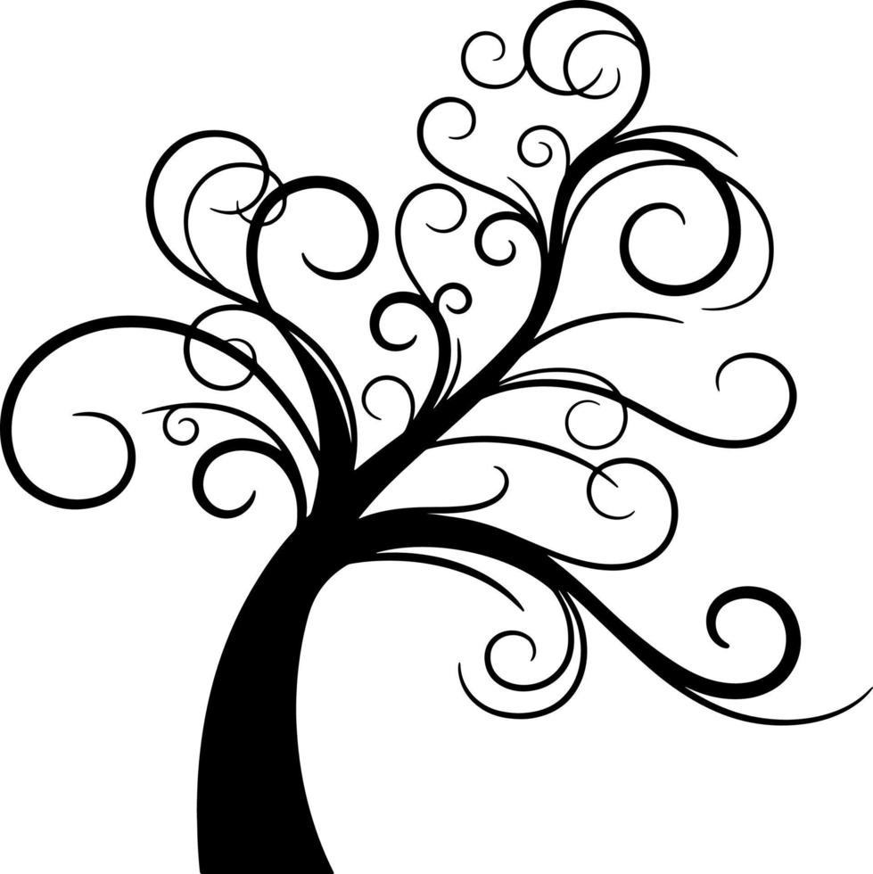 Tree silhouette vector for the website, for printing. Vector graphics.