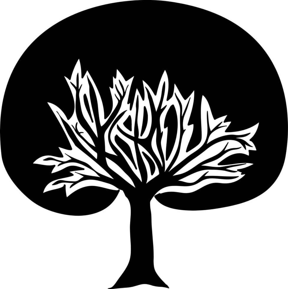 vector de silueta de árbol para el sitio web, para imprimir. gráficos vectoriales