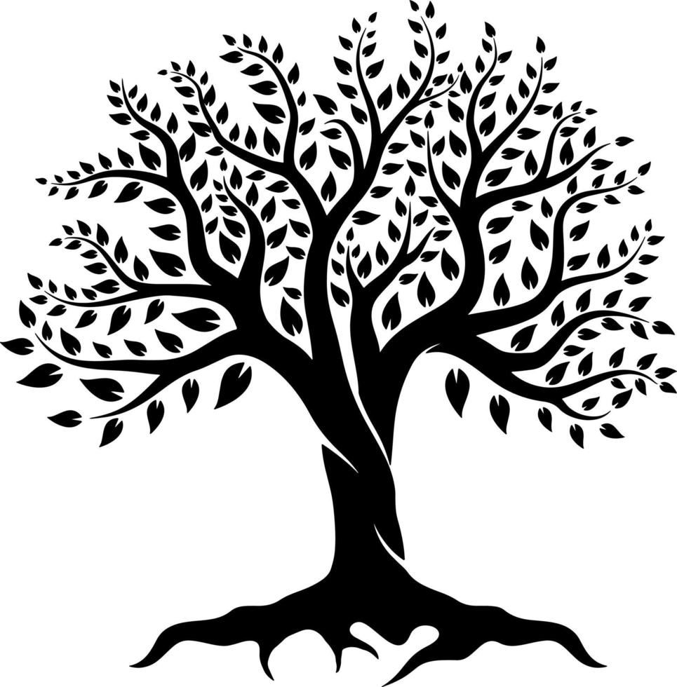 vector de silueta de árbol para el sitio web, para imprimir. gráficos vectoriales