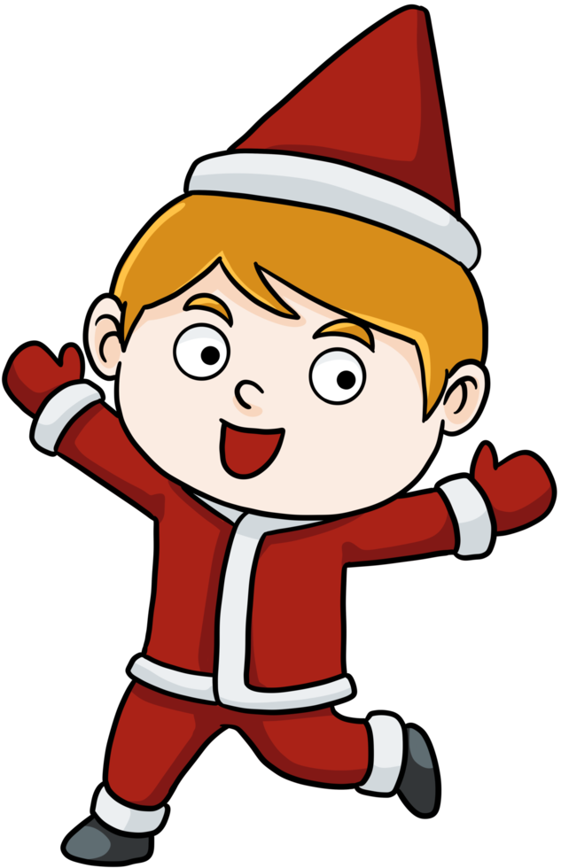 cute cartoon santa boy merry christmas png