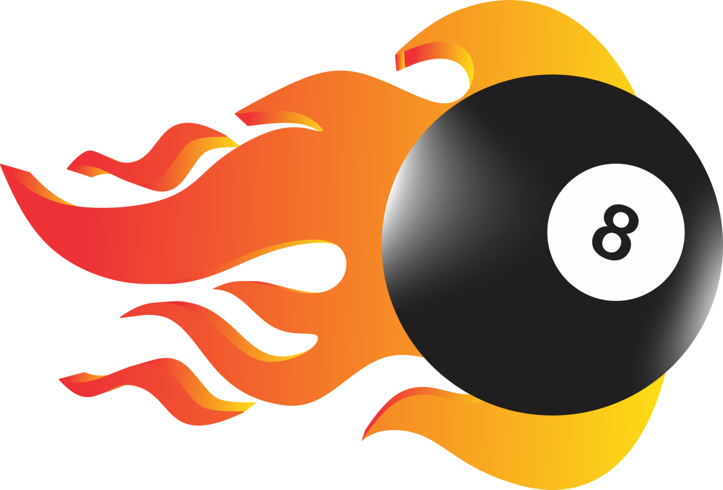 distintivo de chama de oito bolas de bilhar png