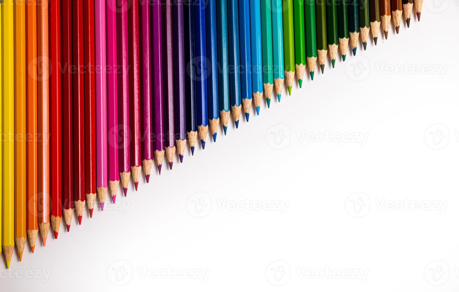 multi-colored pencils on multi-colored background, Close up, copy space, Modern art. Modern design photo