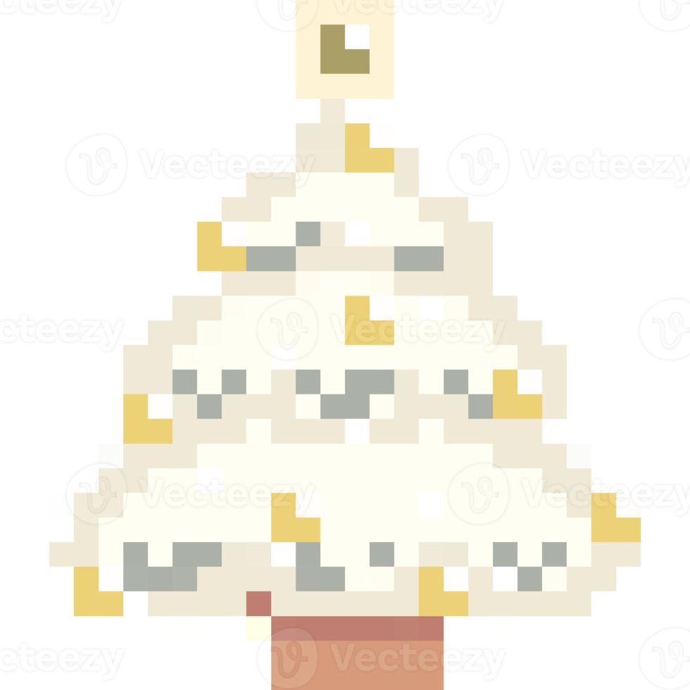 Christmas Tree Pixel Cute Art White png