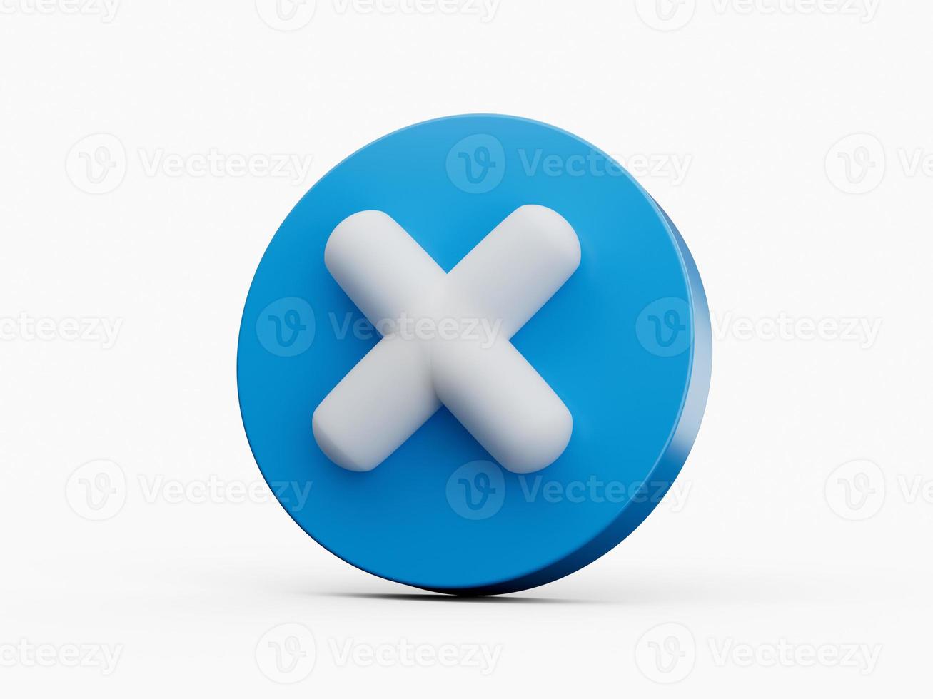 Blue Multiple Math Symbol. 3D Illustration on white background photo