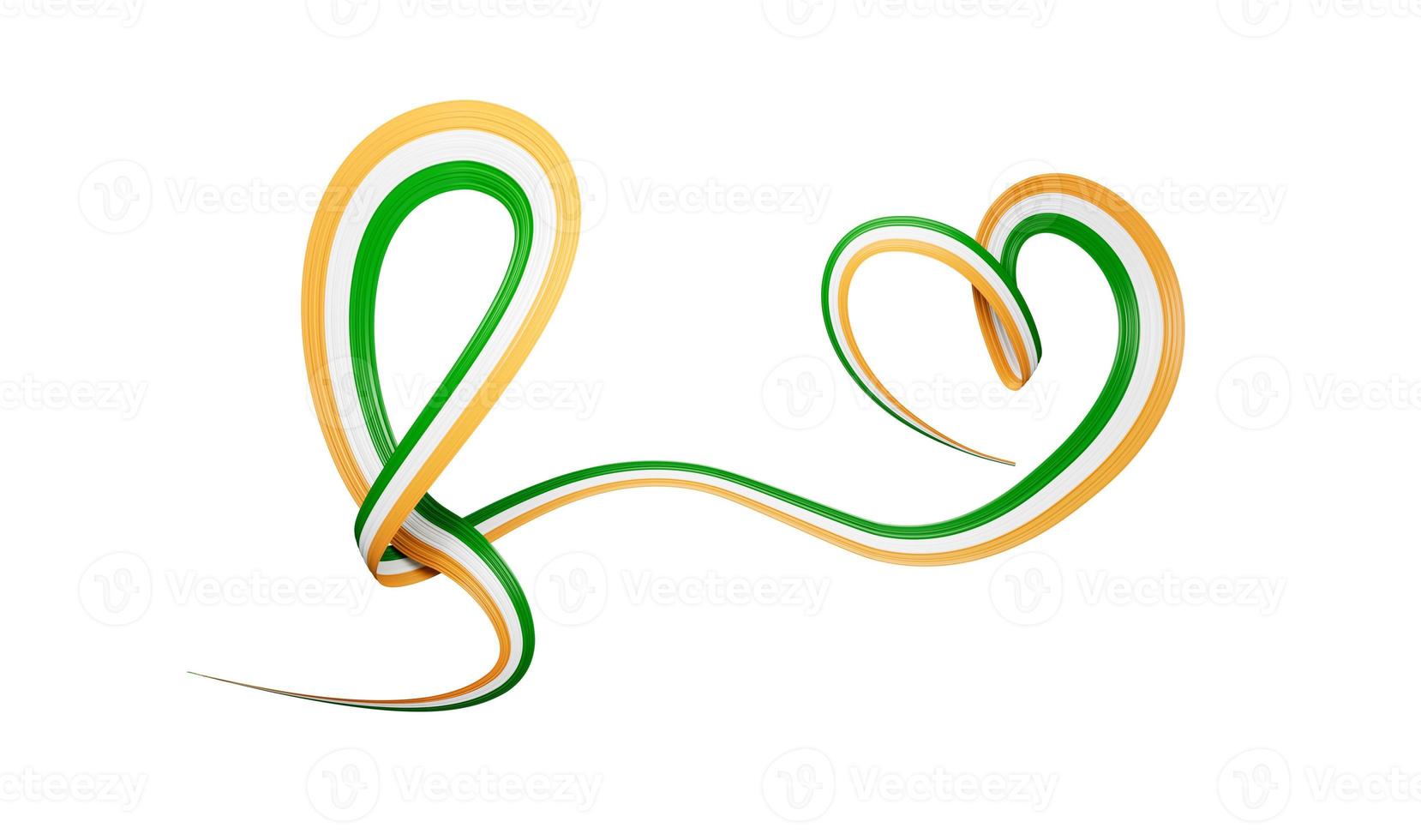 National flag of the India in the shape of a heart 3d illustration photo