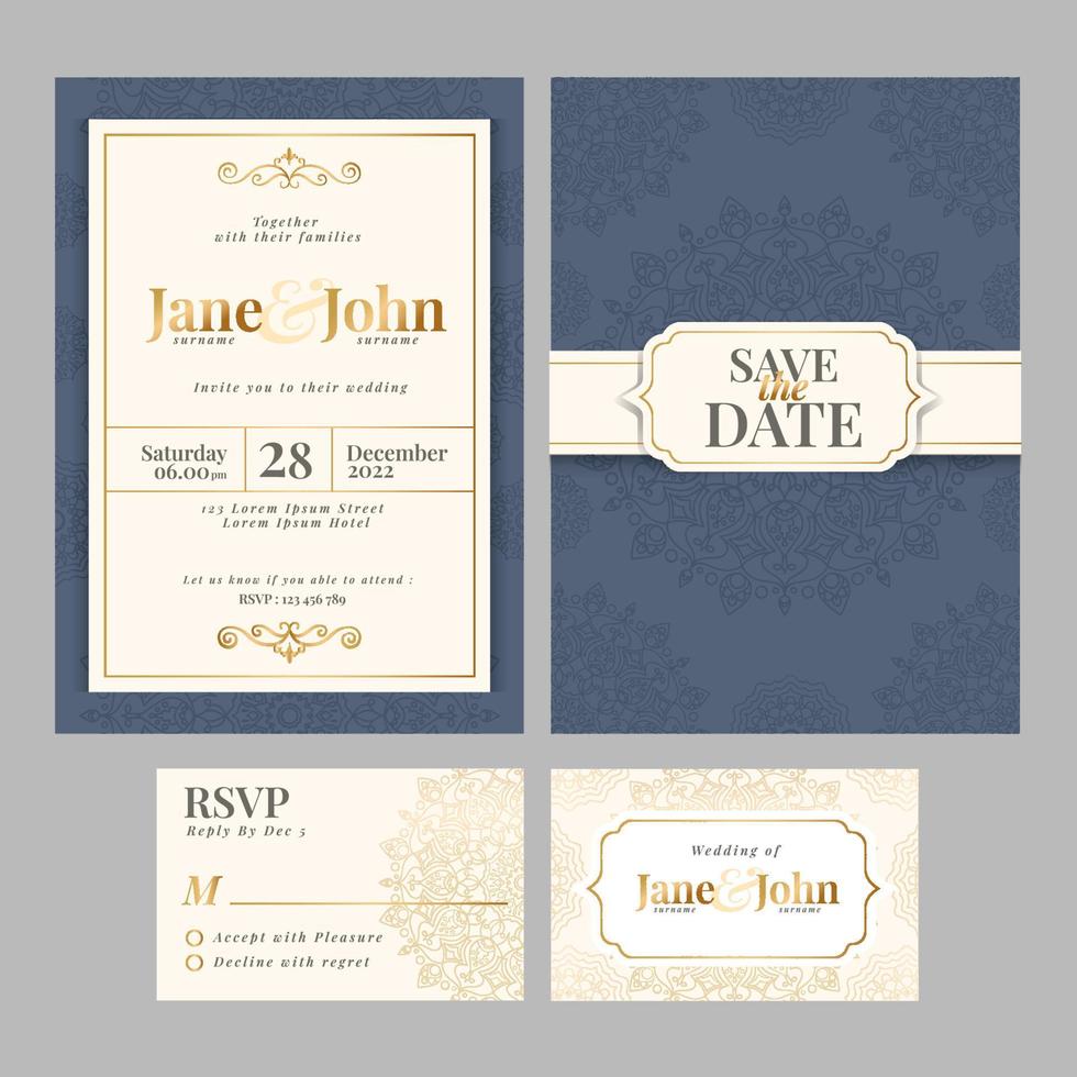 Modern Luxury Wedding Invitation vector