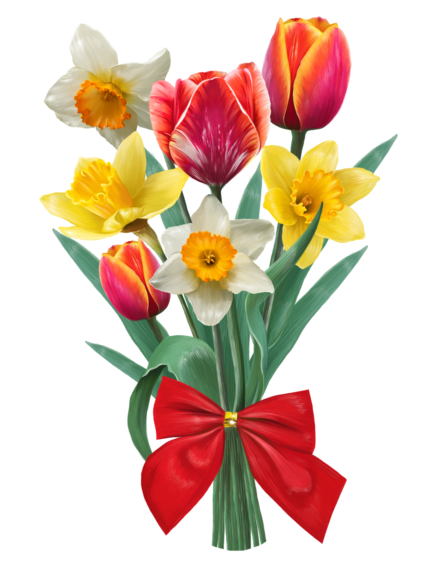 Daffodils And Tulips Bouquet