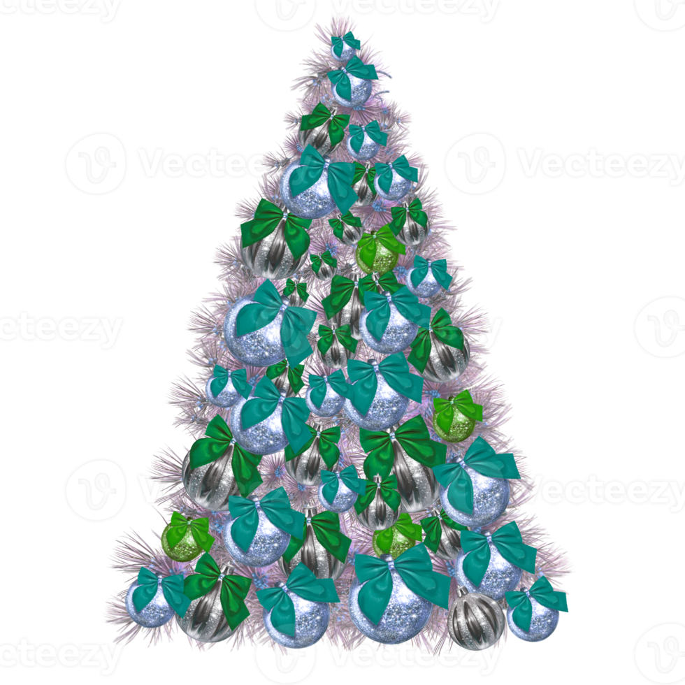 Christmas tree decorated with Christmas decor png