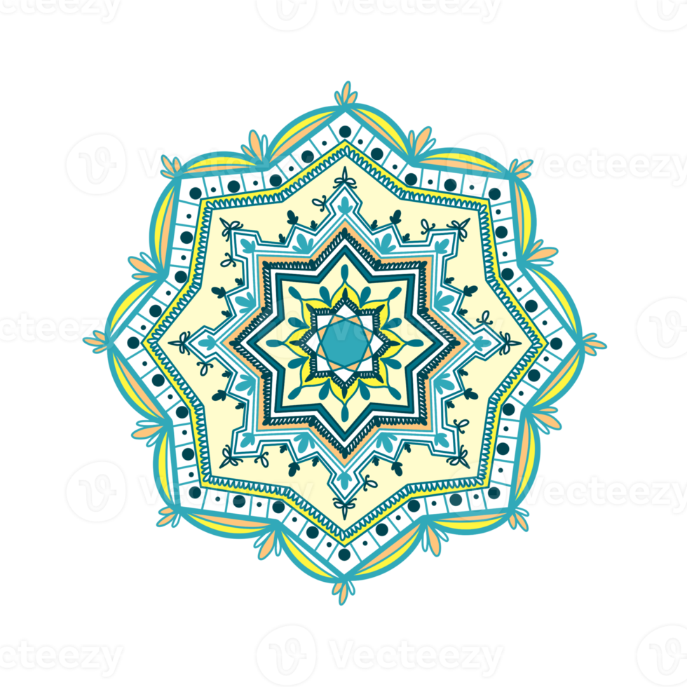 illustration de mandala vert png