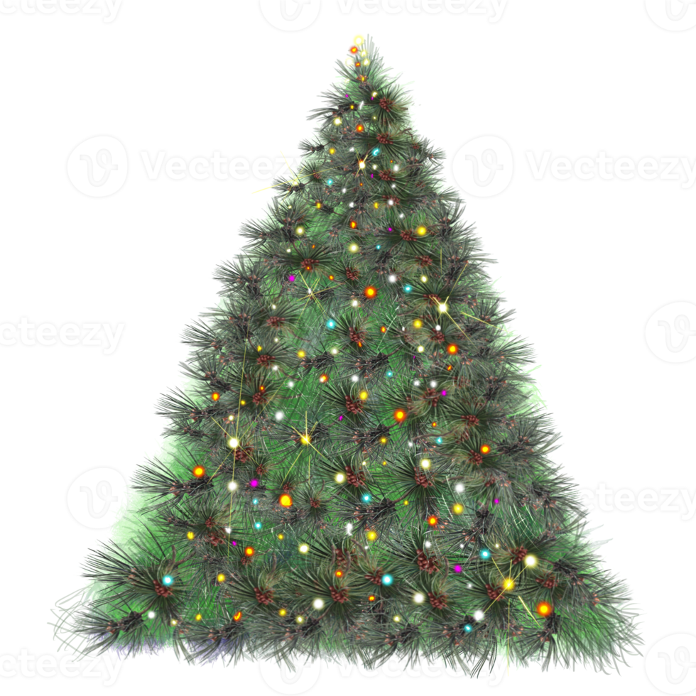 sparkling garland on a Christmas tree png