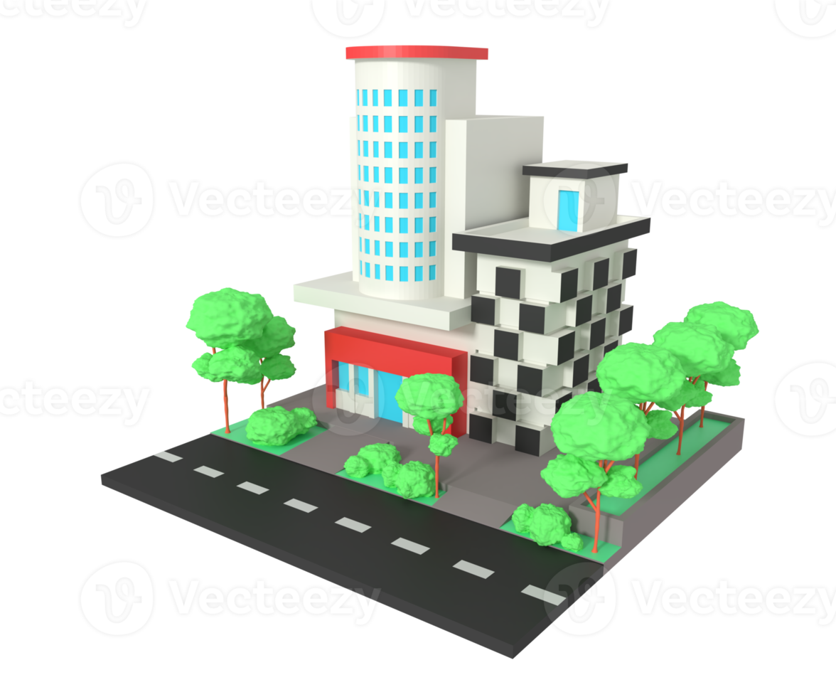 3D-Darstellung des Bürogebäudes png