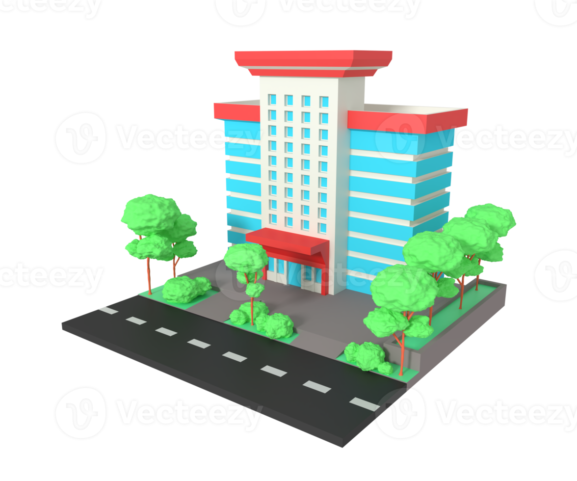 3d illustration of offices building png