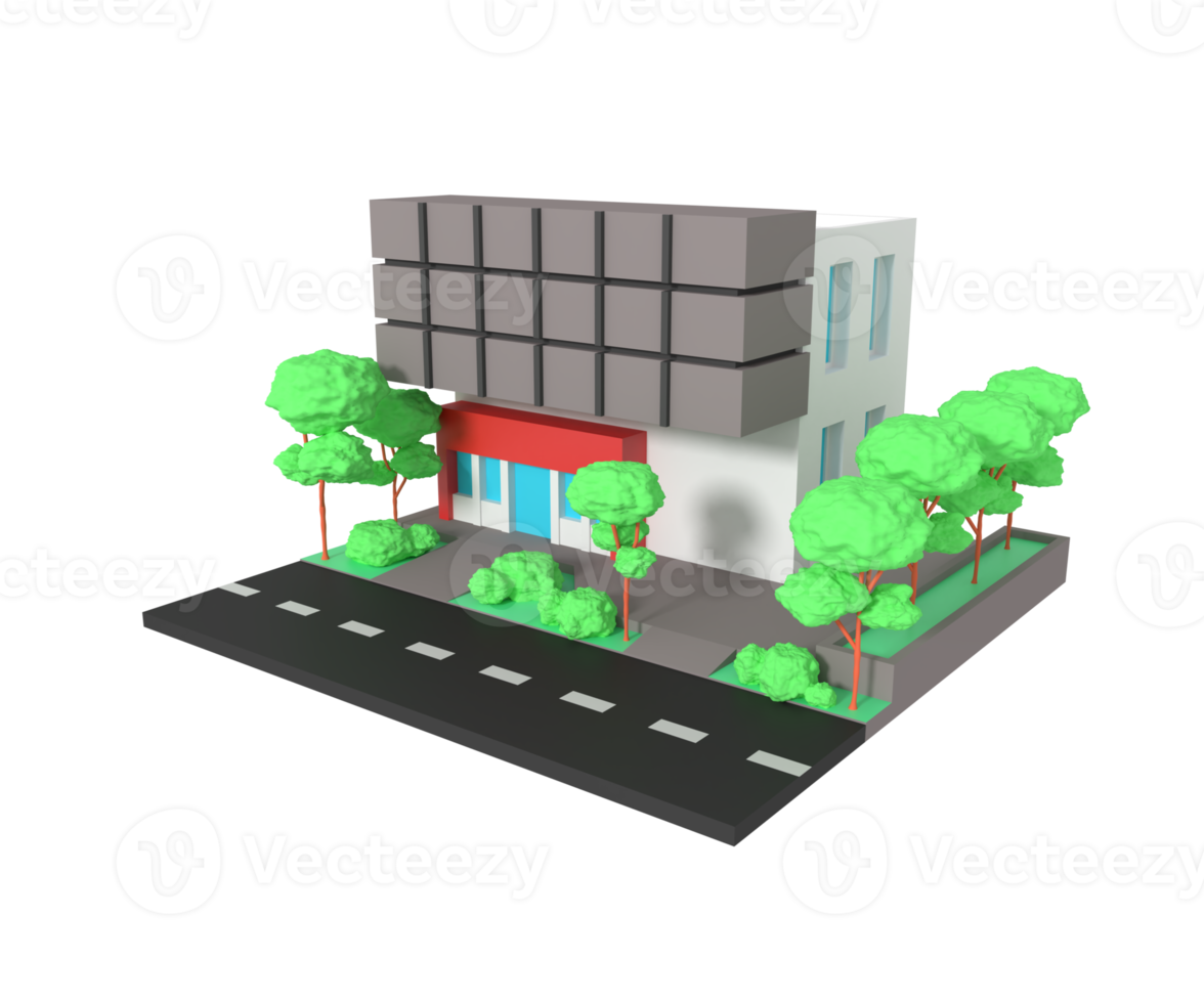 3d illustration du bâtiment de bureaux png