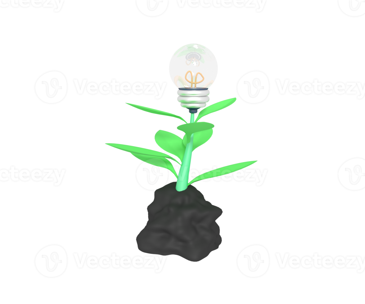 3d illustration of electricity saving png