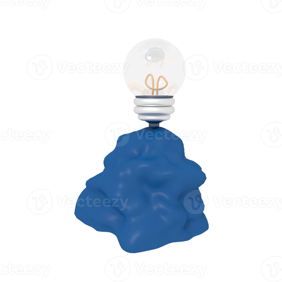 3d illustration of light bulb success on mountain png
