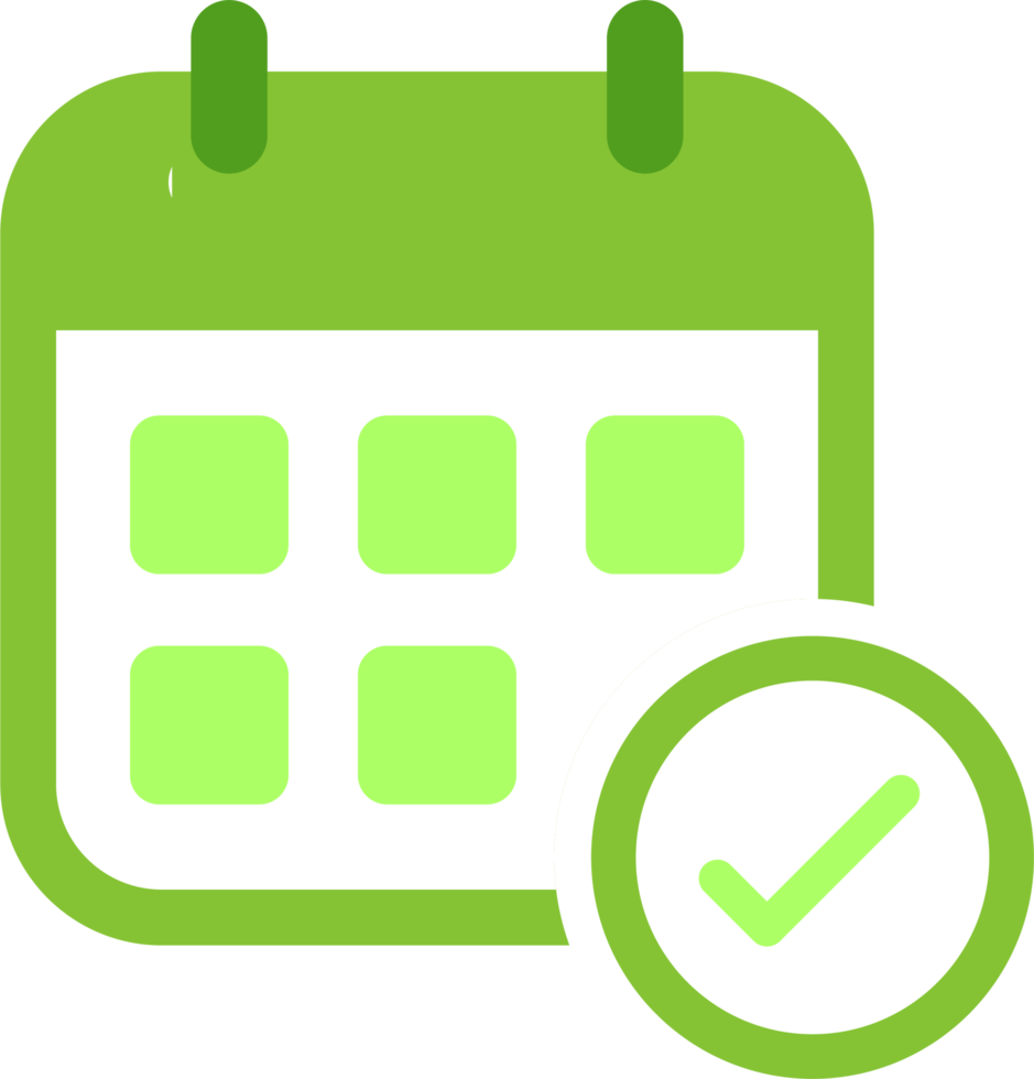 Calendar icon in flat design style. Date signs illustration. png