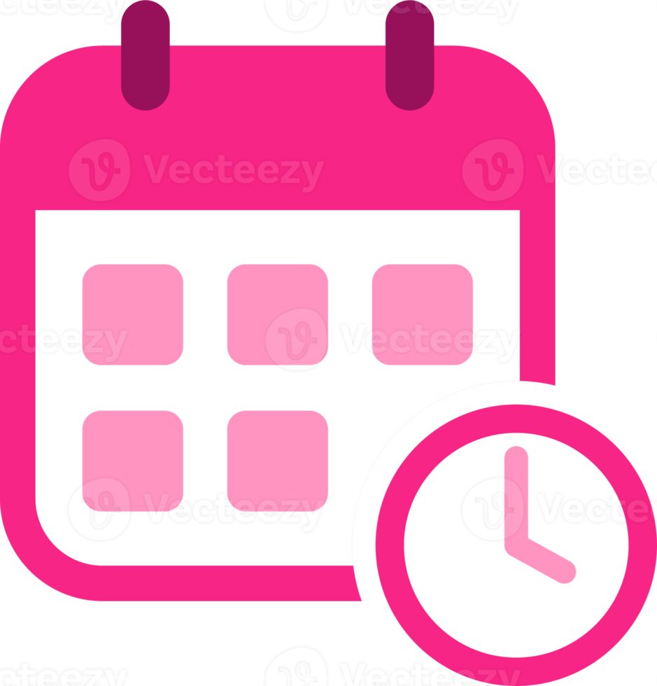 Calendar icon in flat design style. Date signs illustration. png