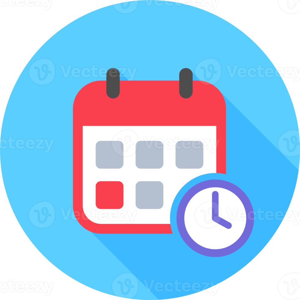 Calendar icon in flat design style. Date signs illustration. png