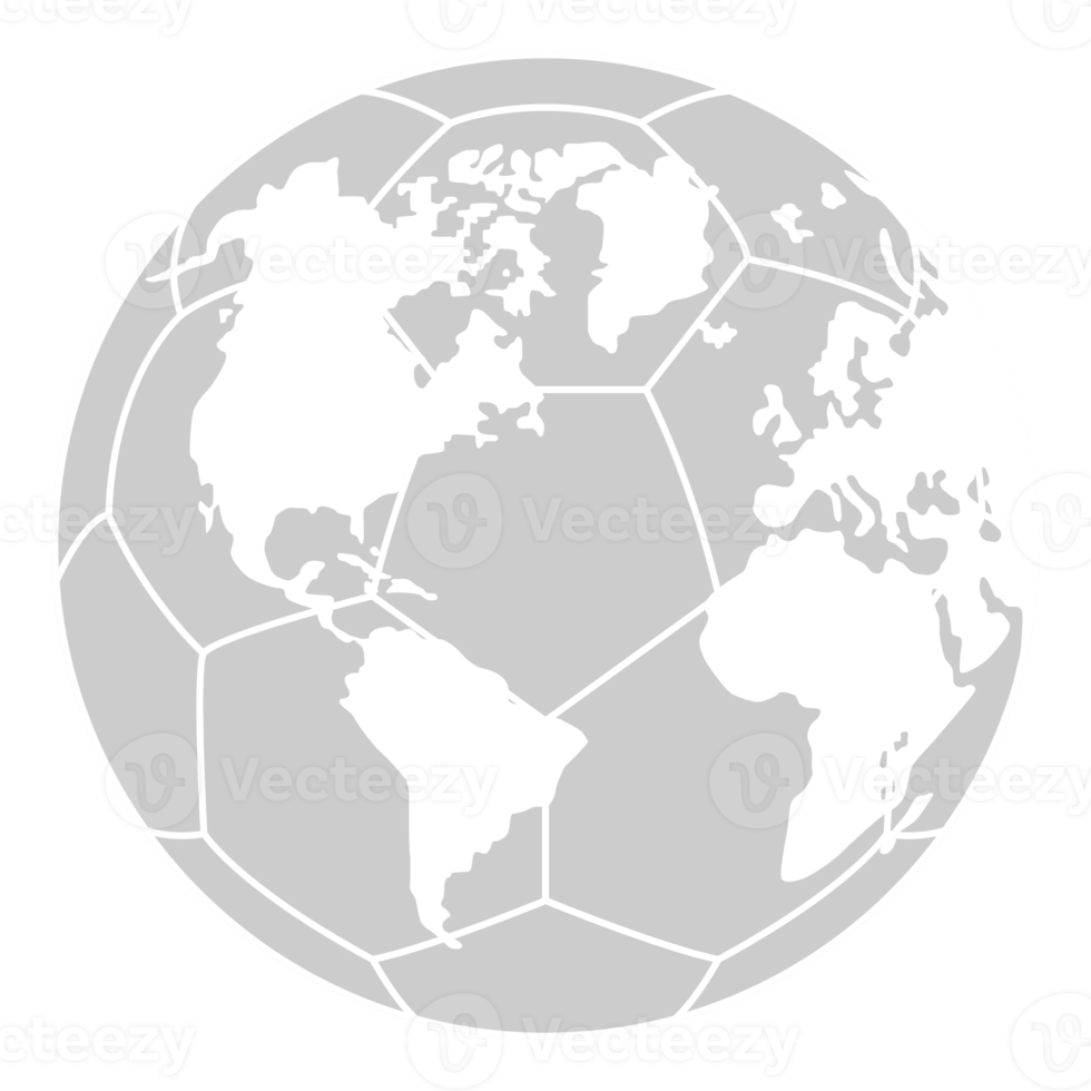 värld Karta på de fot boll silhuett för ikon, symbol, piktogram, sport Nyheter, konst illustration, appar, hemsida eller grafisk design element. formatera png
