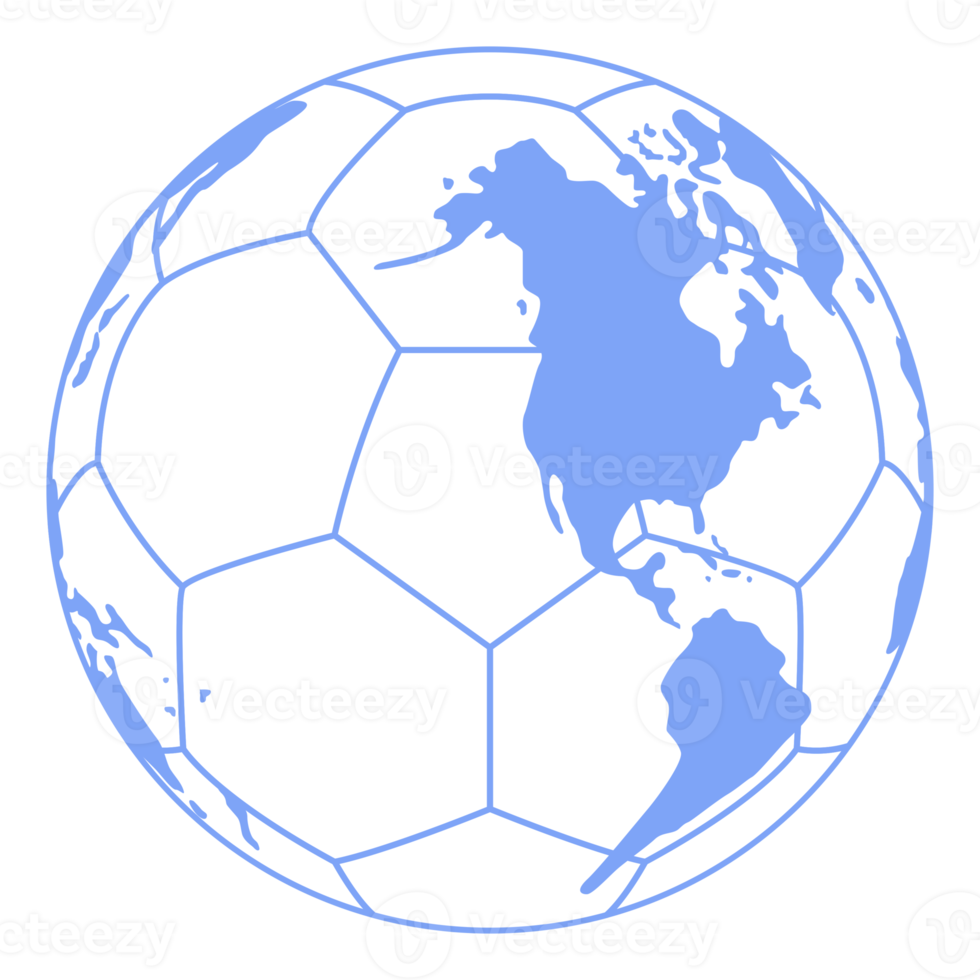 mapa do mundo na silhueta de bola de pé para ícone, símbolo, pictograma, notícias esportivas, ilustração de arte, aplicativos, site ou elemento de design gráfico. formato png