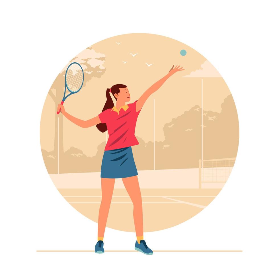 jugadora de tenis vector