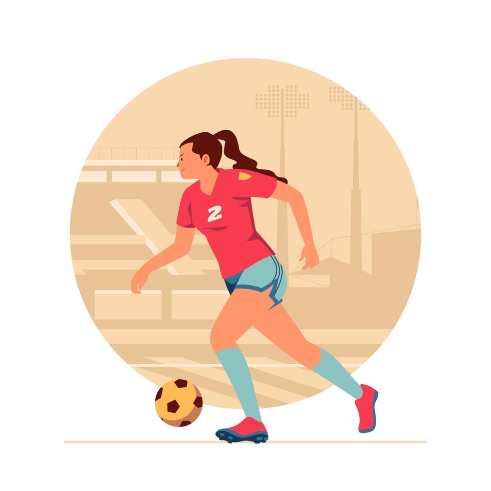 concepto de jugador de fútbol femenino vector