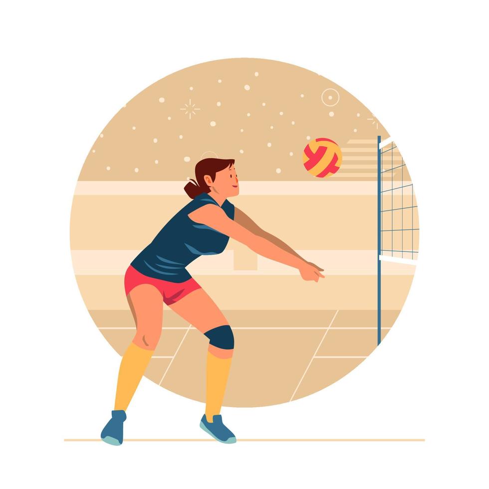 concepto de jugadora de voleibol femenino vector