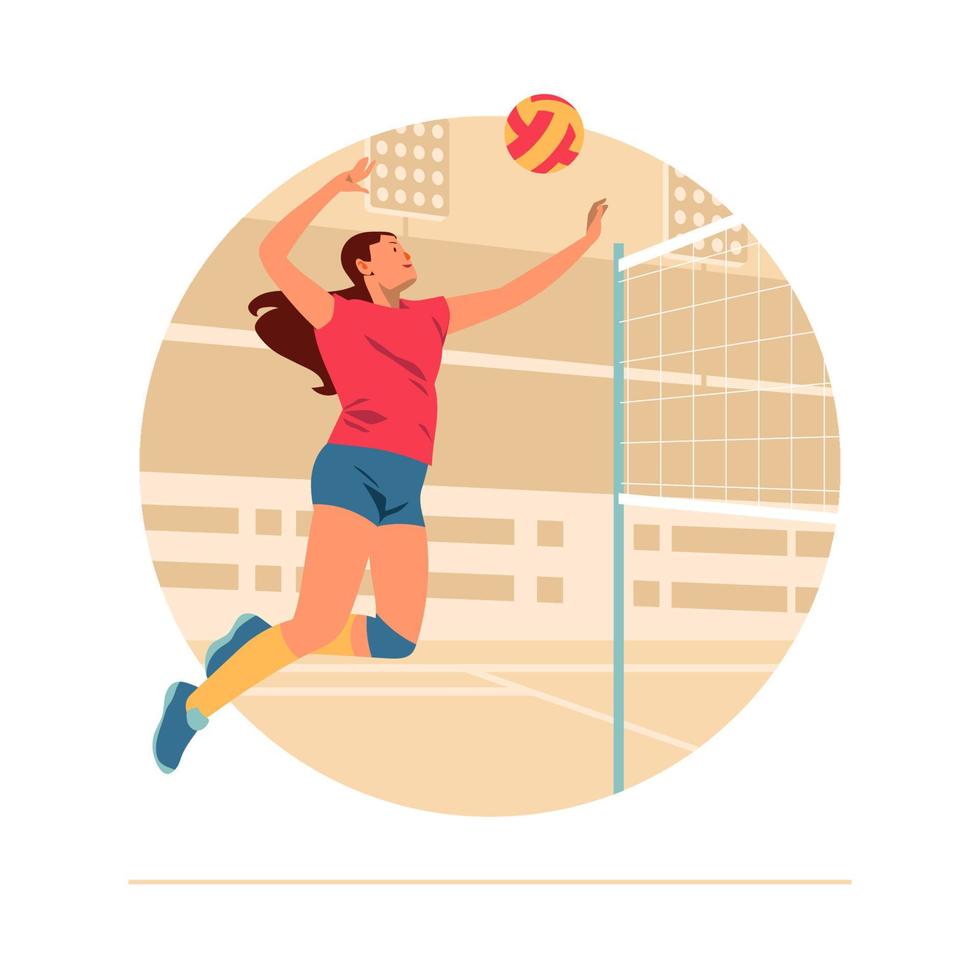 jugadora de voleibol vector