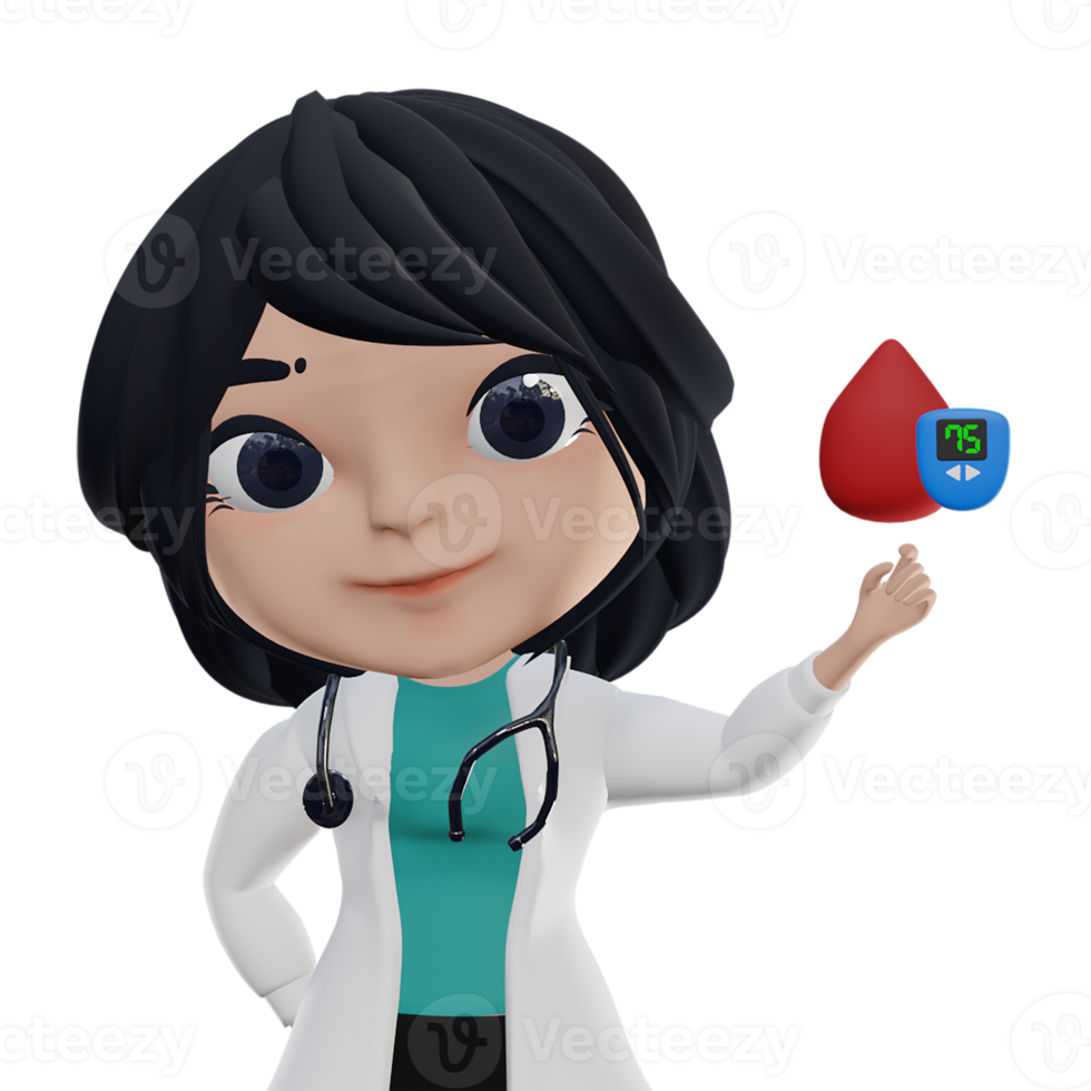 3D Beautiful Female Doctor png