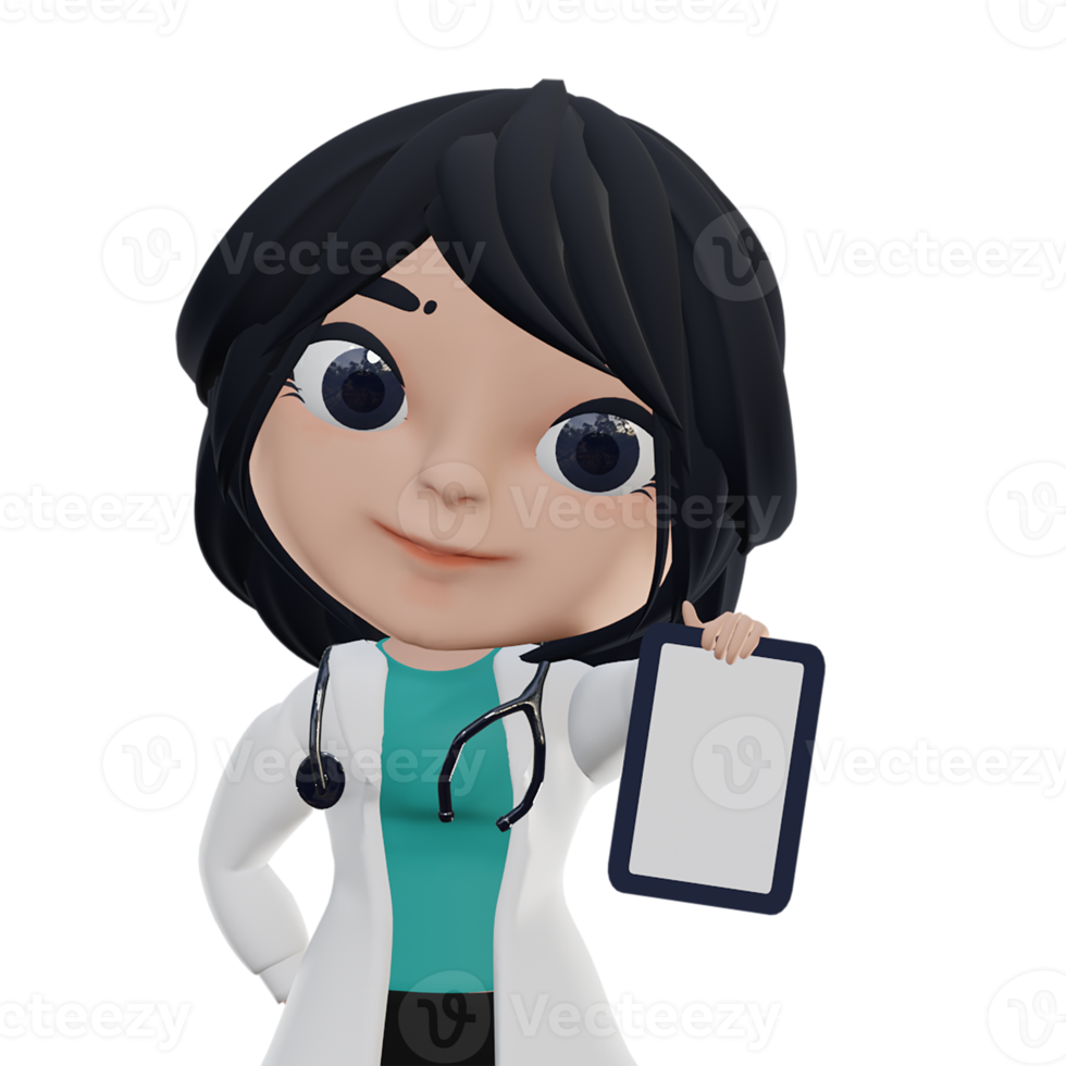 3D Beautiful Female Doctor png