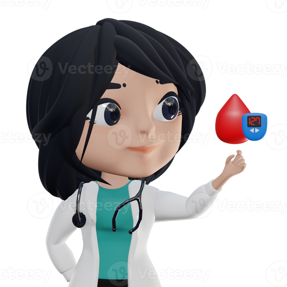 3D Beautiful Female Doctor png