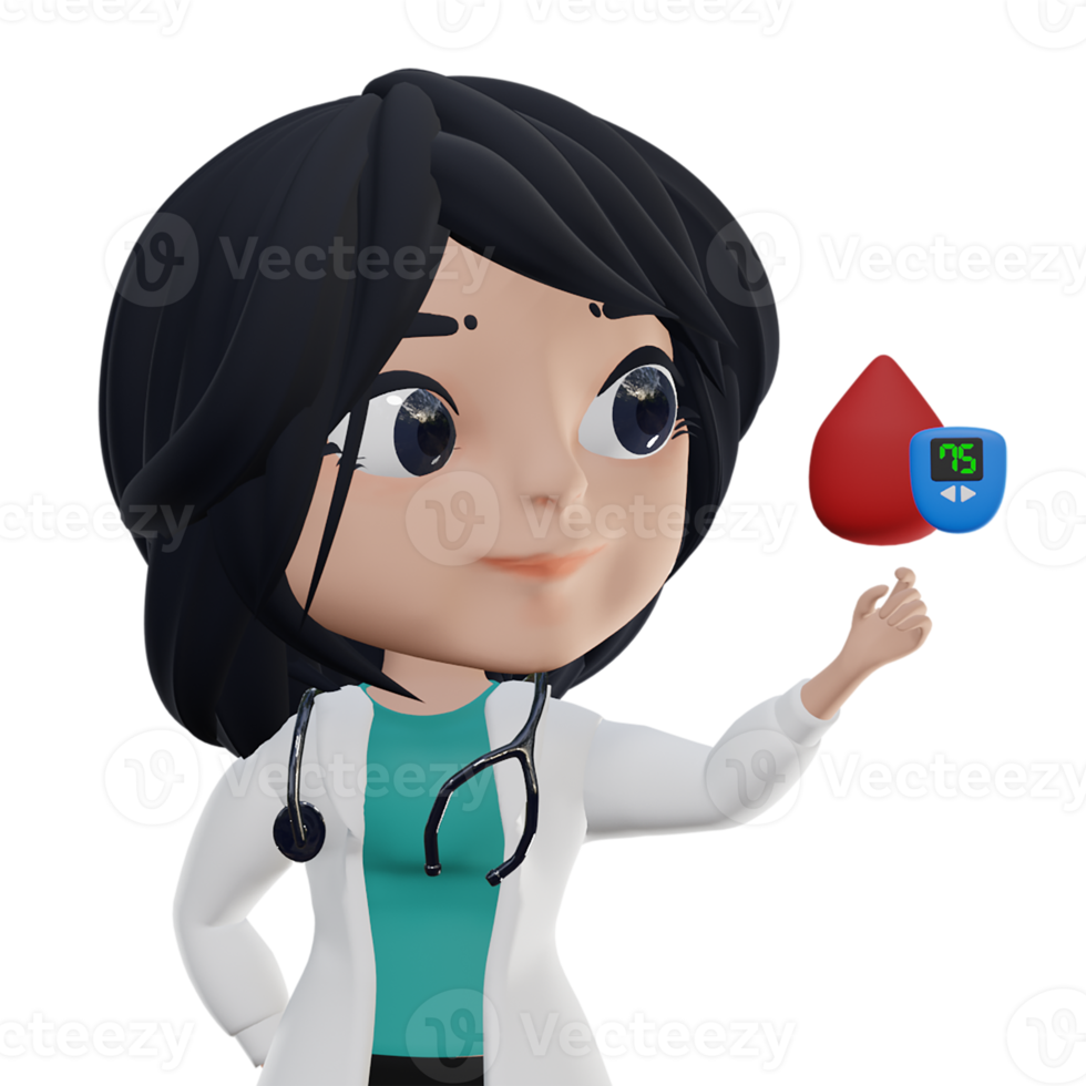 3D Beautiful Female Doctor png