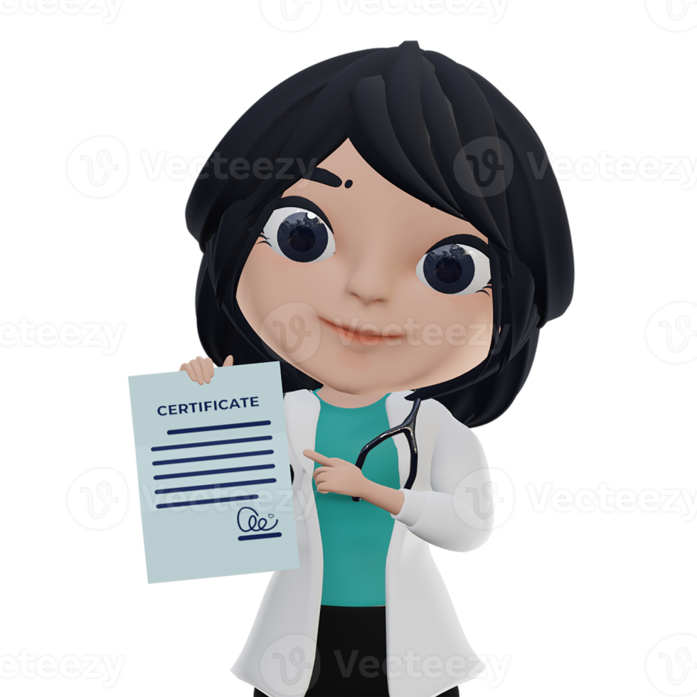 3D Beautiful Female Doctor png