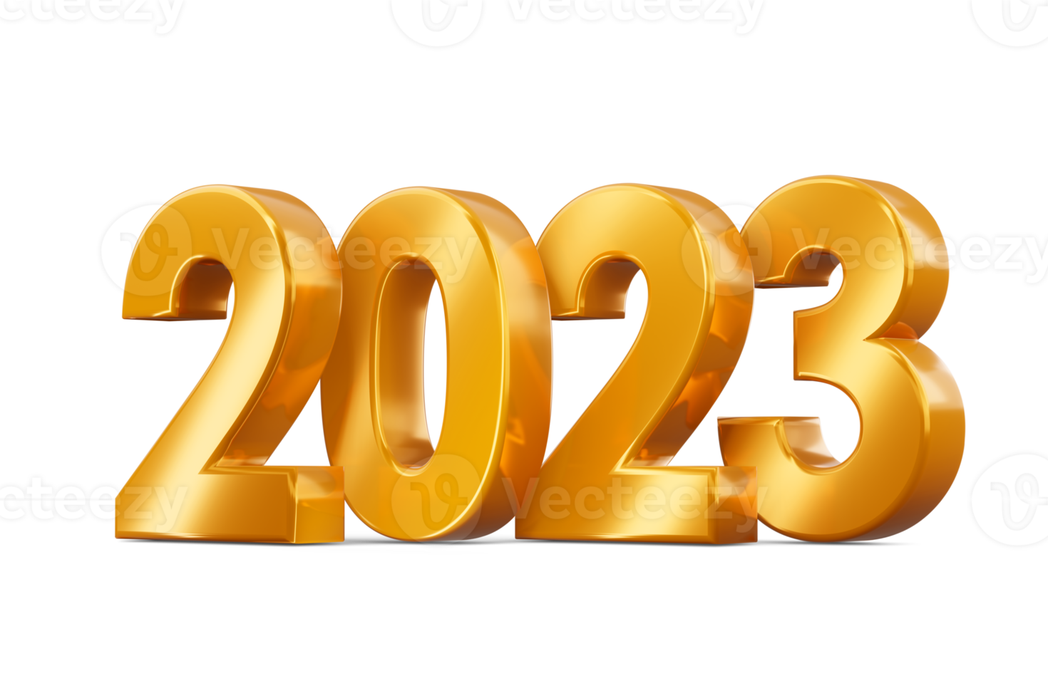 oro 2023, contento nuovo anno Due mille venti tre, 3d interpretazione png