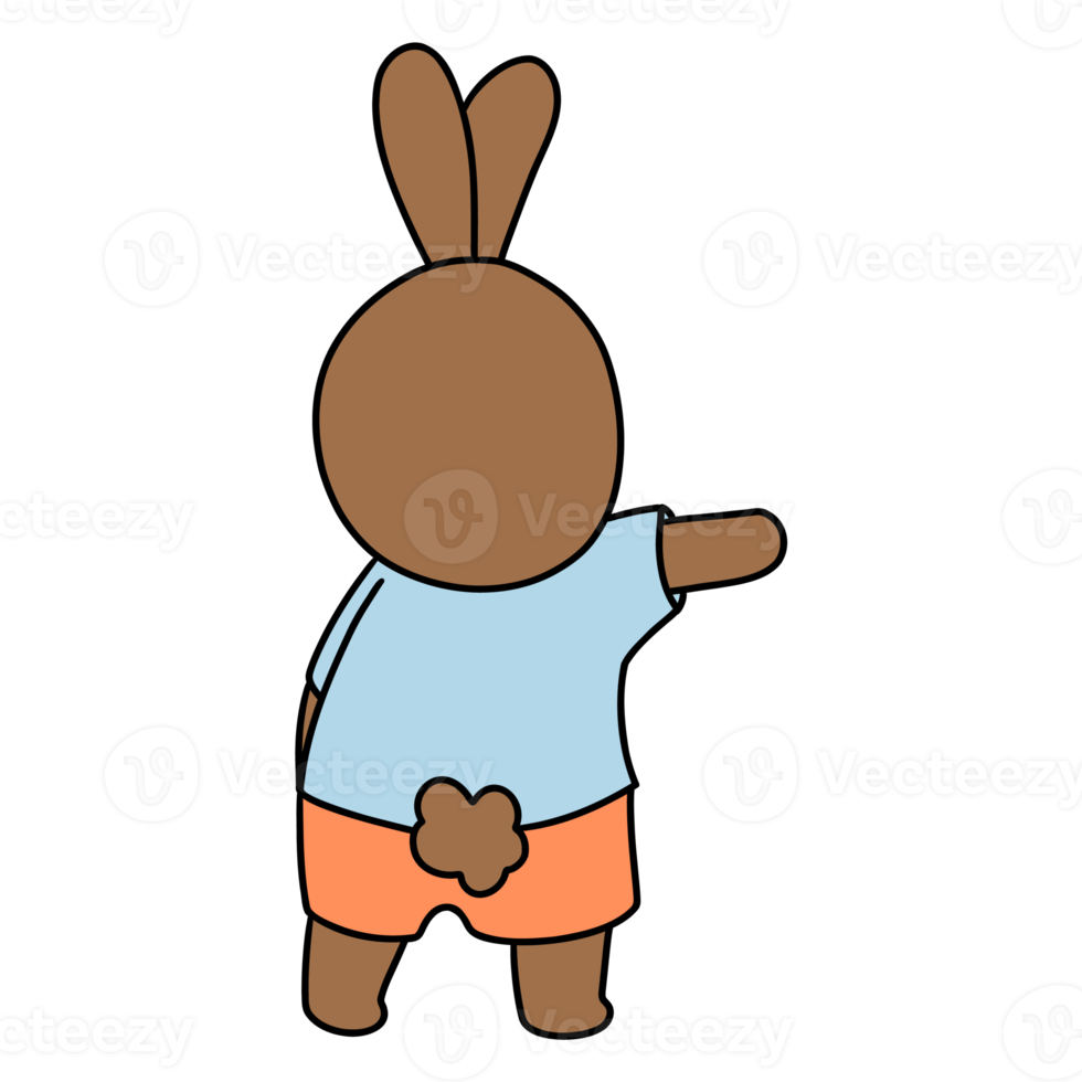 Rabbit character in cute costume, Rabbit Cartoon animal character, hand drawn illustration png