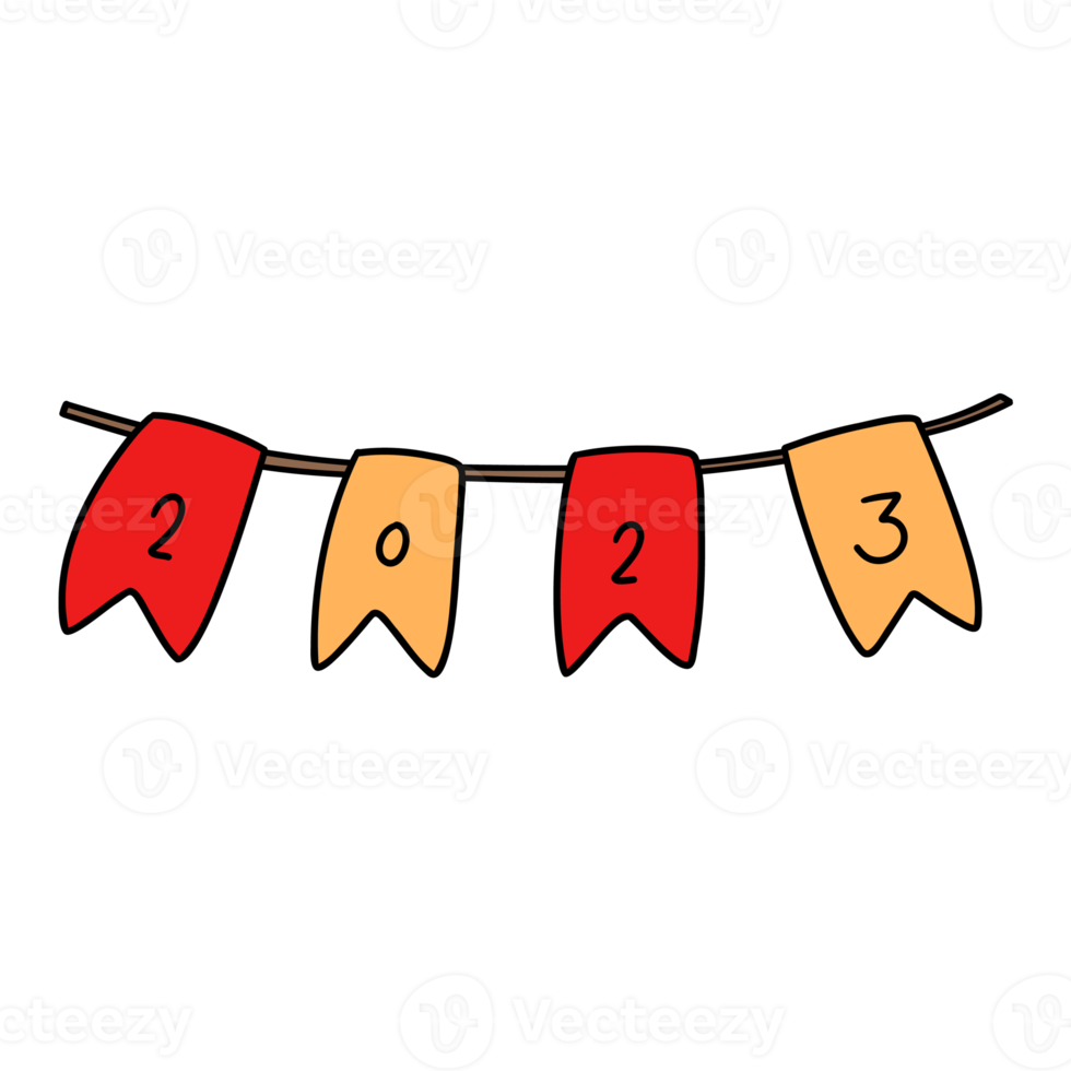 2023 Neujahrsparty Dreiecksfahnen, Neujahrselement png