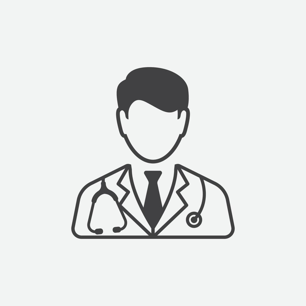 médico con diseño de icono de estetoscopio, médico médico icono de vector plano para aplicaciones y sitios web, ilustración del logotipo del médico